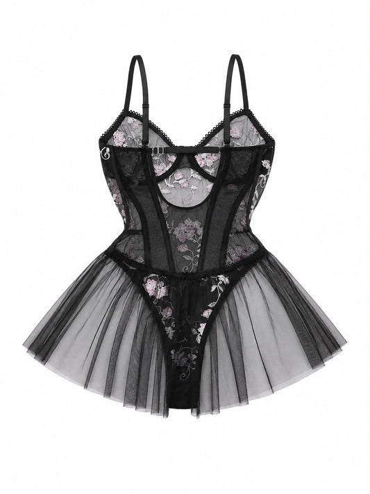 Midnight Blossom Bodysuit