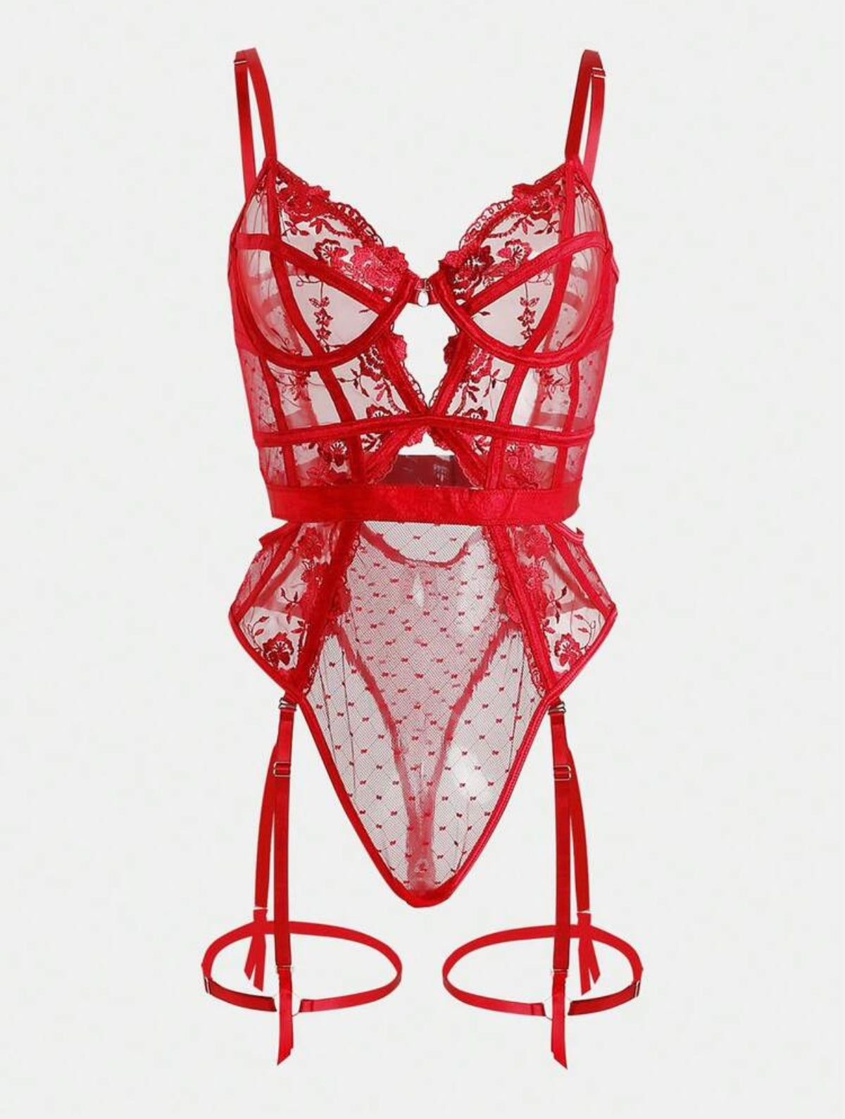 Red Lace Bodysuit