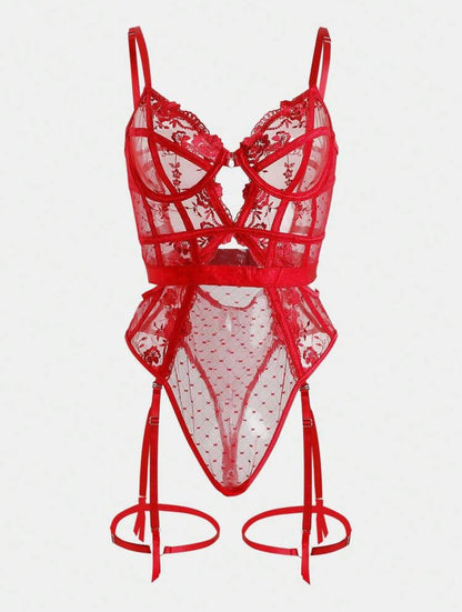 Red Lace Bodysuit