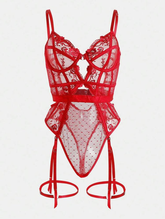 Red Lace Bodysuit