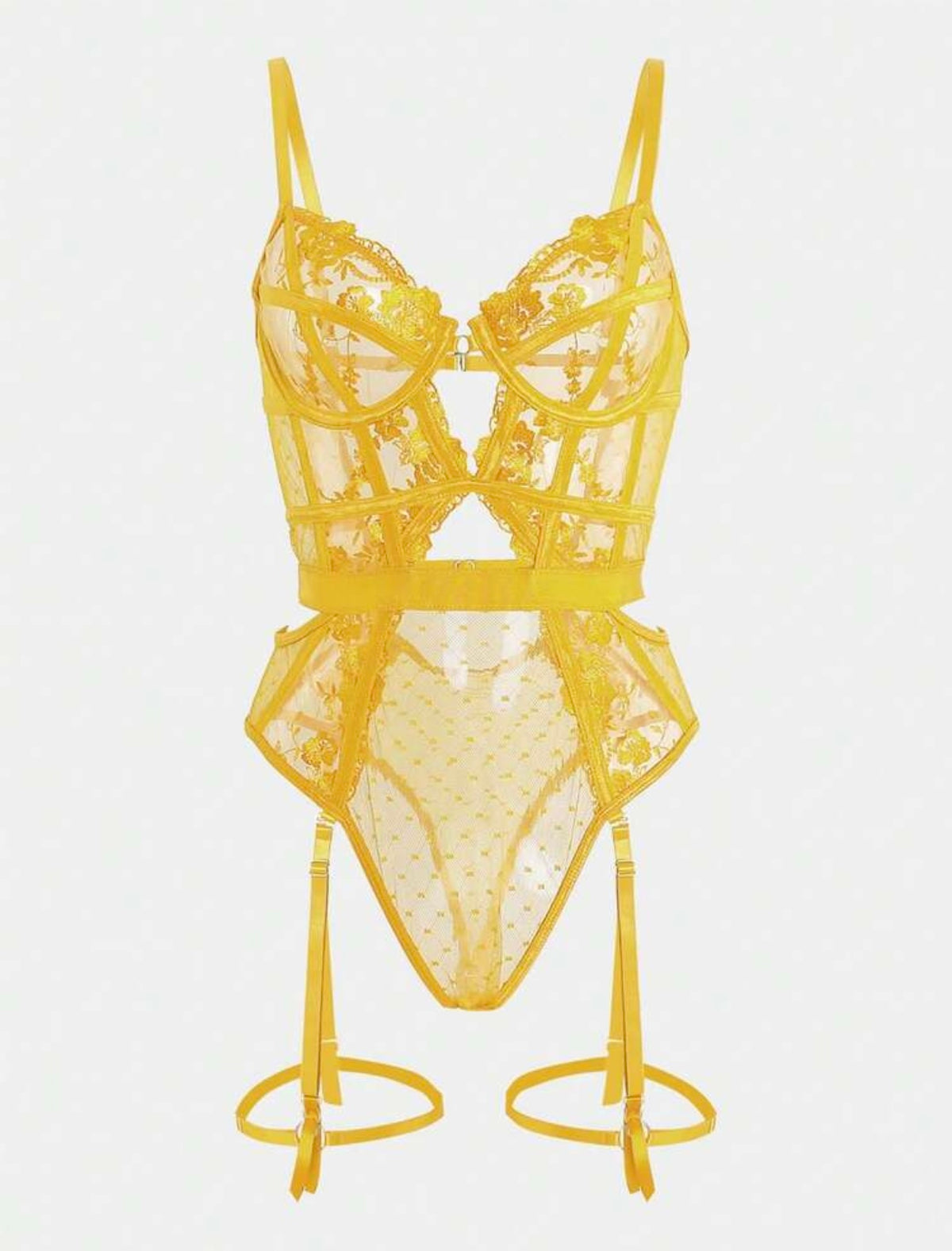 Yellow Lace Bodysuit