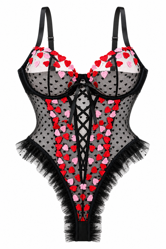 Love Lace Teddy – Black